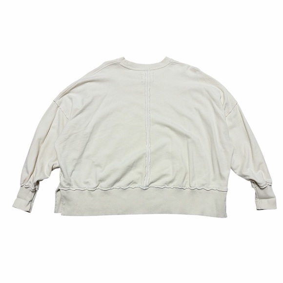 American Eagle Cream Sweatshirt with Navy 77 Print - Size Small - Picture 3 of 5